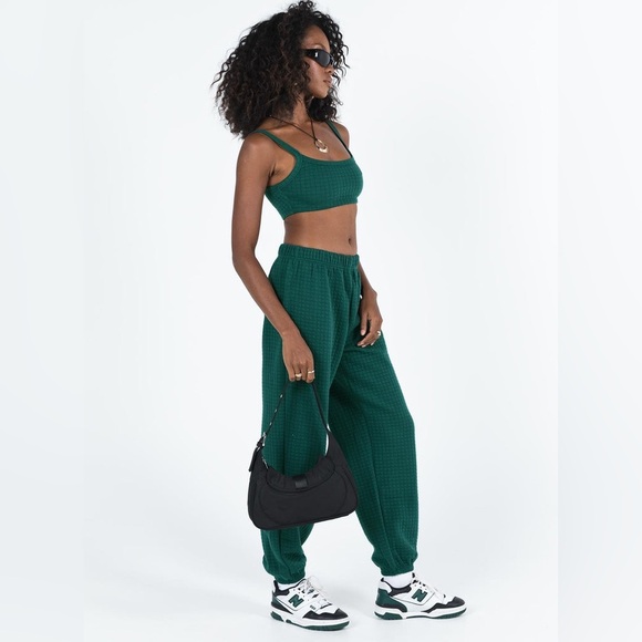 Princess Polly Aarabella Jogger Sweatpants - Deep Green, Size US 2 - Picture 8 of 15
